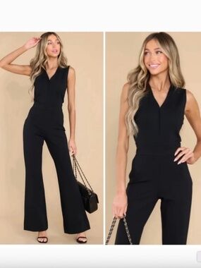 Brand New SPANX The Perfect Sleeveless Jumpsuit Bootcut Plus 1X Tall Zip Black